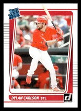 2021 DONRUSS DYLAN CARLSON 37 MINT RC BASEBALL ST. LOUIS CARDINALS
