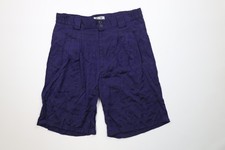 Vintage 90s Streetwear Mens Large Rayon Gabardine Blend Geometric Shorts Purple