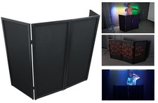 Rockville RFSSB Black DJ Event Facade 80" x 44" Steel Frame Booth Travel Scrim