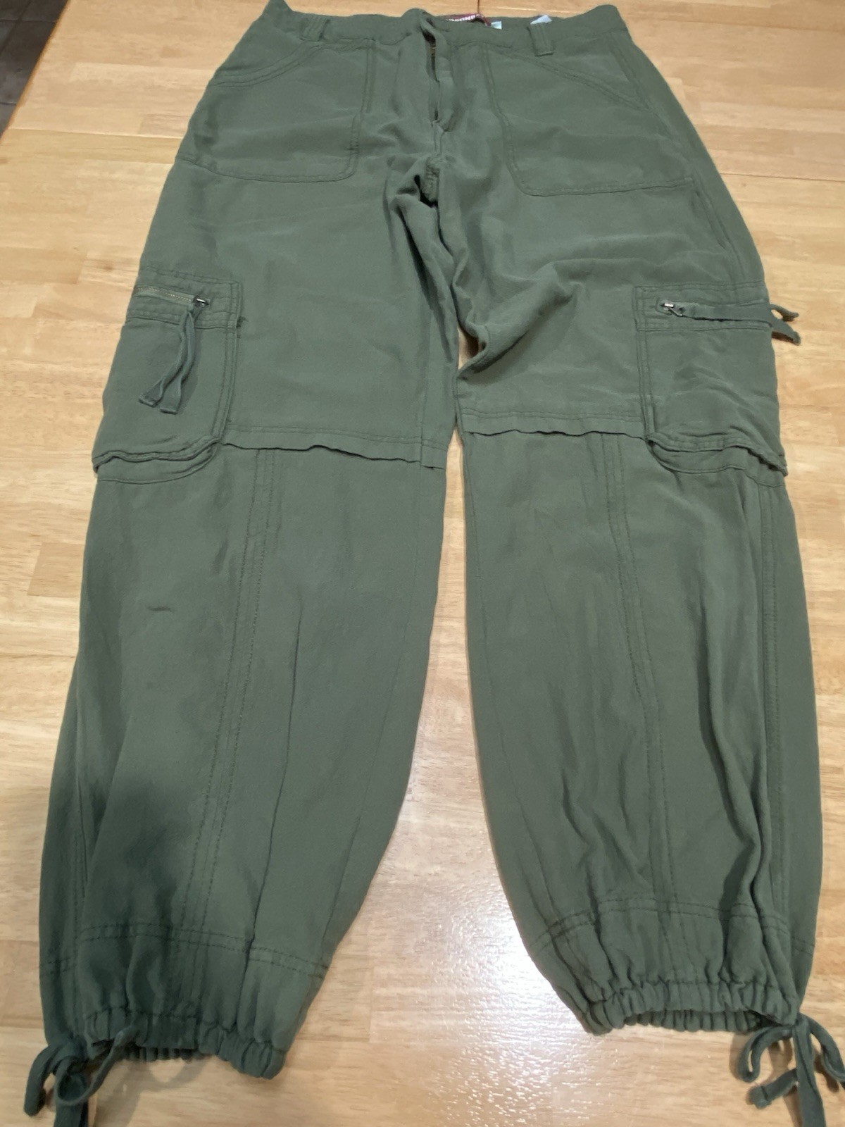 Union Bay Cargo Pants Colin Wide Leg Hillside Green Cotton Y2K 90s Beach 17 (15)