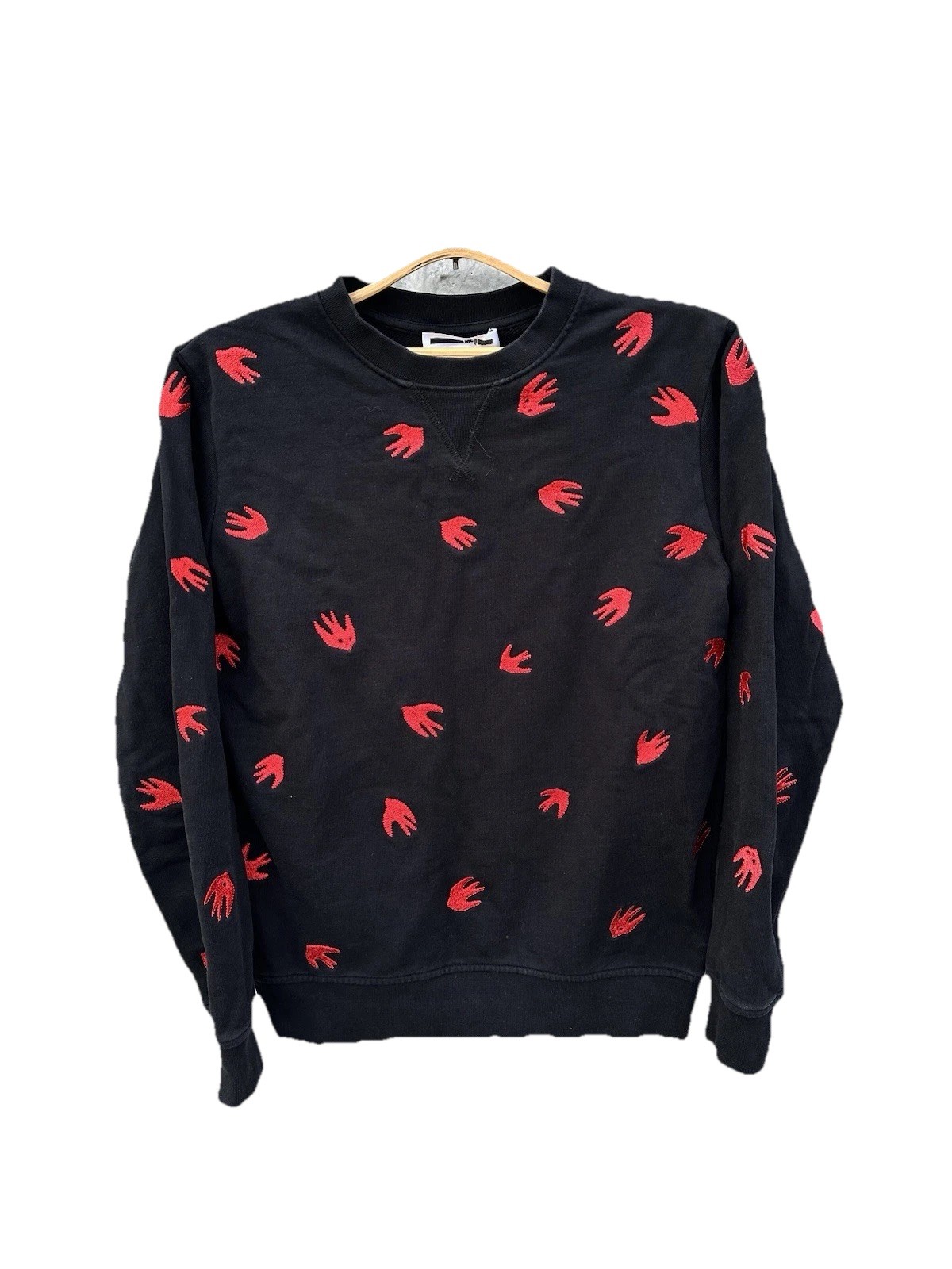 Alexander McQueen Swallow Sweatshirt Embroidered Over Print size S