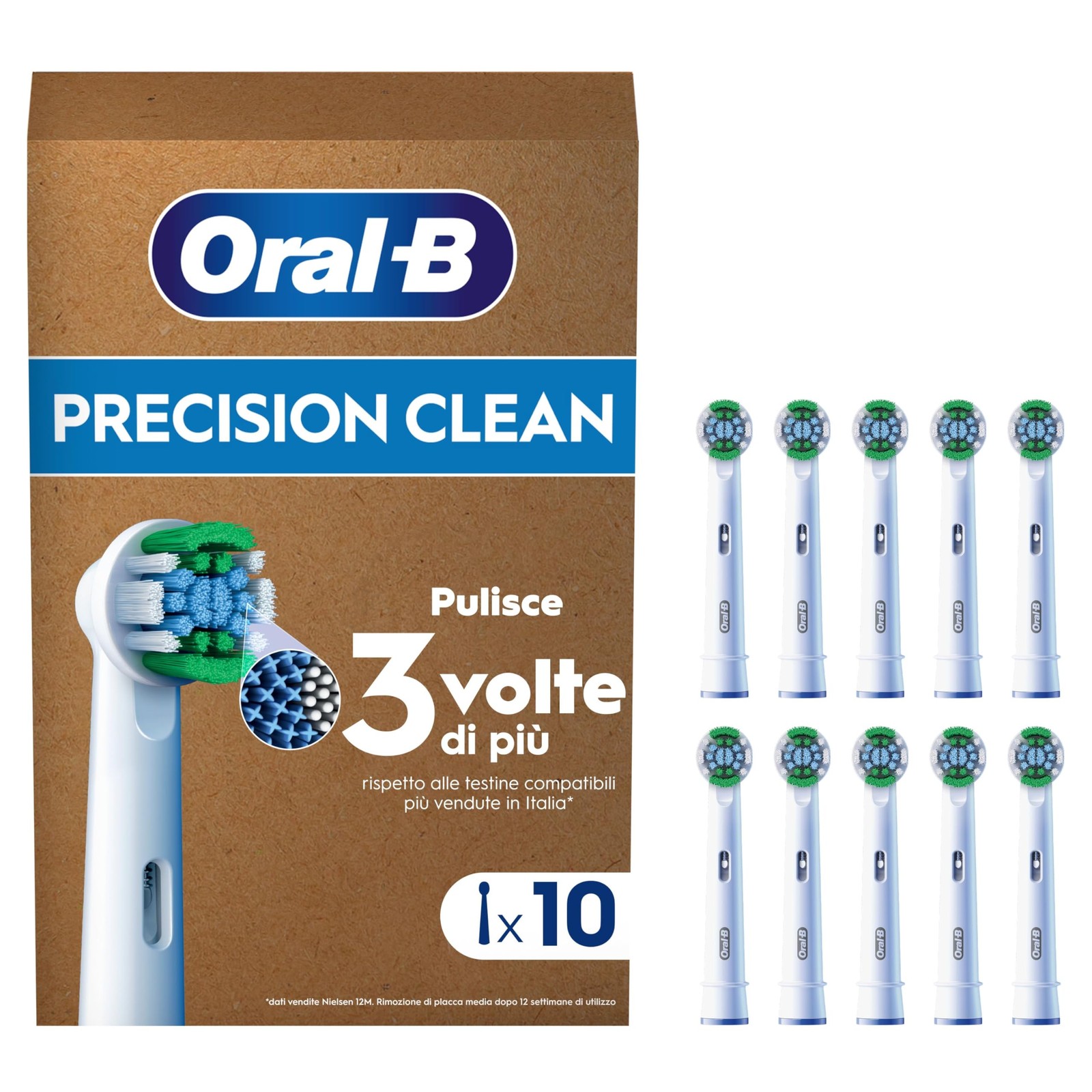 Denti Sani con Oral-B Pro Precision: Confezione da 10 Testine Ricambio