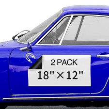 CUHIOY Blank Magnetic Sheets for Car -2 Pack 18"x12" Strong 18x12", White