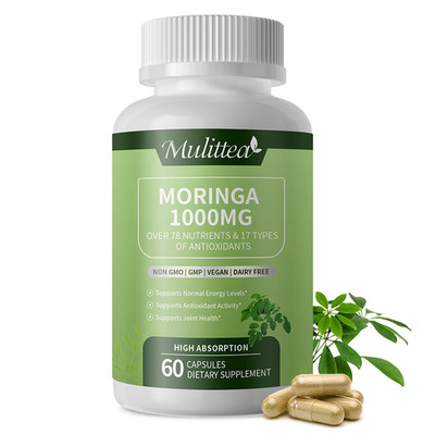 Moringa Oleifera Leaf Organic Extract 60 Capsules Energy Skin & Gut Health