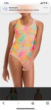 Art Class Girls XS 4/5 Swimsuit Tropical Ombre Abstract Printed One Piece New