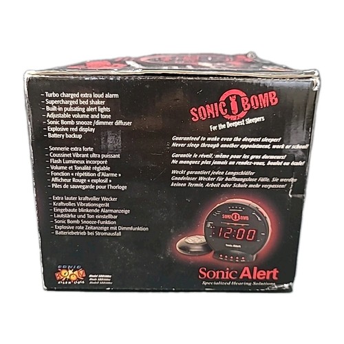 Sonic Bomb Wecker mit Bettschüttler - Schwarz - Neu im Karton - Bild 2 von 4