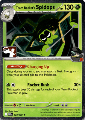 Team Rocket's Spidops 020/182 Cosmos Holo Pokémon 2026 Prize Pack Series 8 NM