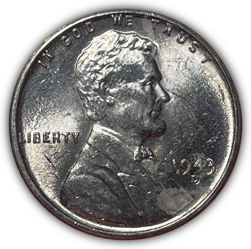 1943-D Lincoln Wheat Steel Cent Uncirculated UNC Coin #25696