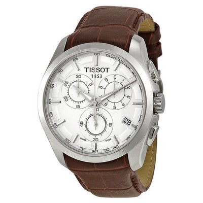 Tissot Couturier Chrono White Dial Leather Strap Men's Watch T0356171603100