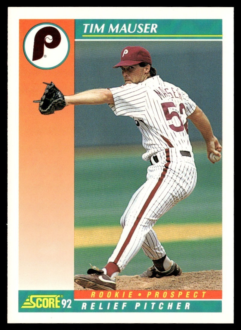 1992 Score Tim Mauser Rookie Philadelphia Phillies #744A