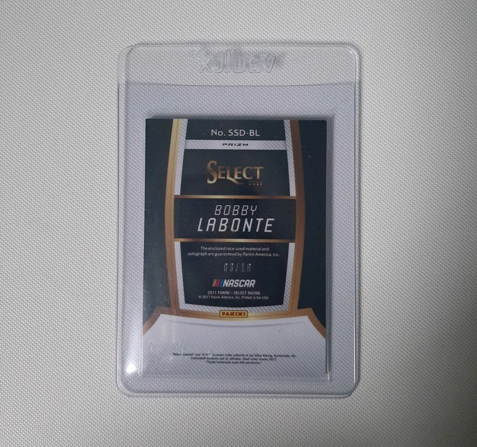 Bobby Labonte NASCAR Panini Select 2017 Autograph/Patch/Sheet Metal /18 - Image 2 of 2