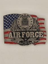 Vintage Siskiyou U.S.Air Force Belt Buckle C-92 Made in USA Patriotic Eagle Flag