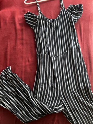 Abercrombie Kids- Girls Size 9-10, Dark Blue And White Striped Jumpsuit-CUTE!!