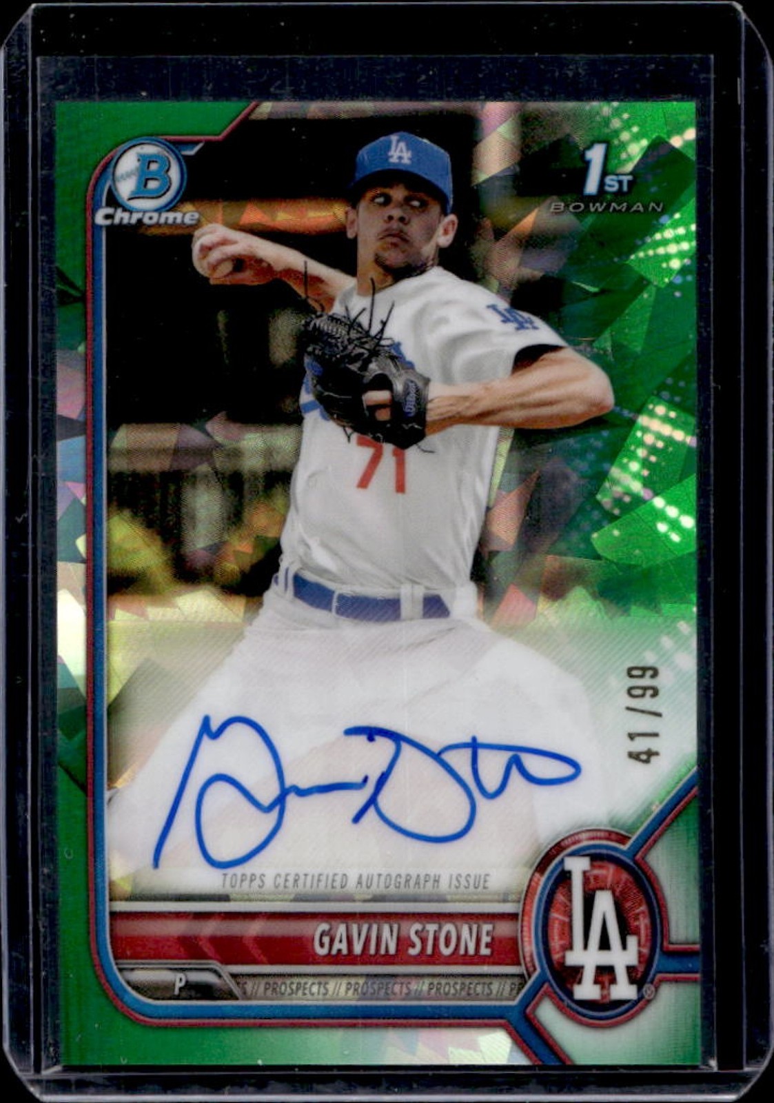 2022 Bowman Chrome Gavin Stone Auto Green Atomic Refractor 1st #41/99