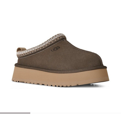 UGG Tazz Brown Suede Lined Slip-On Clog Slipper Women s 9 M Rubber Sole
