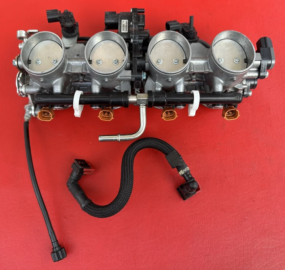 2013 Kawasaki Ninja Zx6r Zx636 636 OEM Main Fuel Injectors Throttle Bodies Body - Image 3 of 4