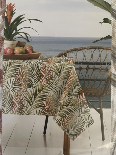 Tommy Bahama Tablecloth Tropical Palm Leaves 60" x 84" Indoor / Outdoor - Picture 4 of 4