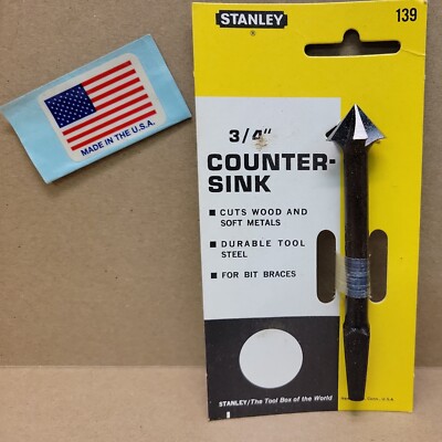 Stanley Bit Brace Countersink Bit 139 3/4'' 04-139 139-3/4 New Old Stock USA