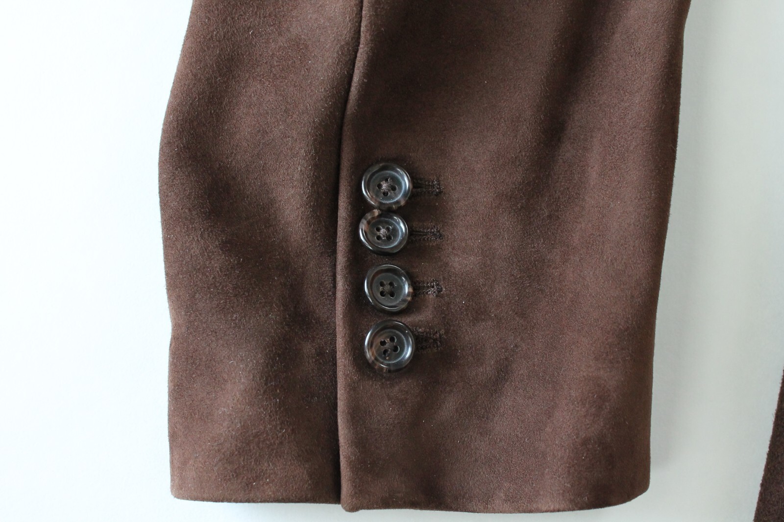 Polo Ralph Lauren Dark Brown Suede Coat 3/4 Leather Jacket Size L Made in Italy image 3