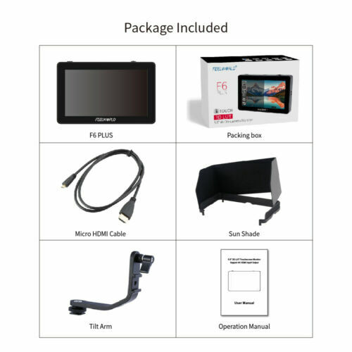 FEELWORLD Type C F6 Plus V2 6" Touch Screen Field DSLR Monitor 3D Lut Waveform - Picture 4 of 11