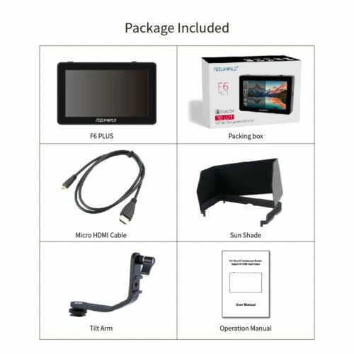 FEELWORLD Type C F6 Plus V2 6" Touch Screen Field DSLR Monitor 3D Lut Waveform - Image 4 of 4