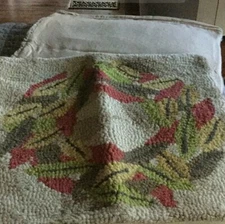 Beautiful "The Company Store" Hand Hooked Wreath Pillows 20" x 20" Great Quality