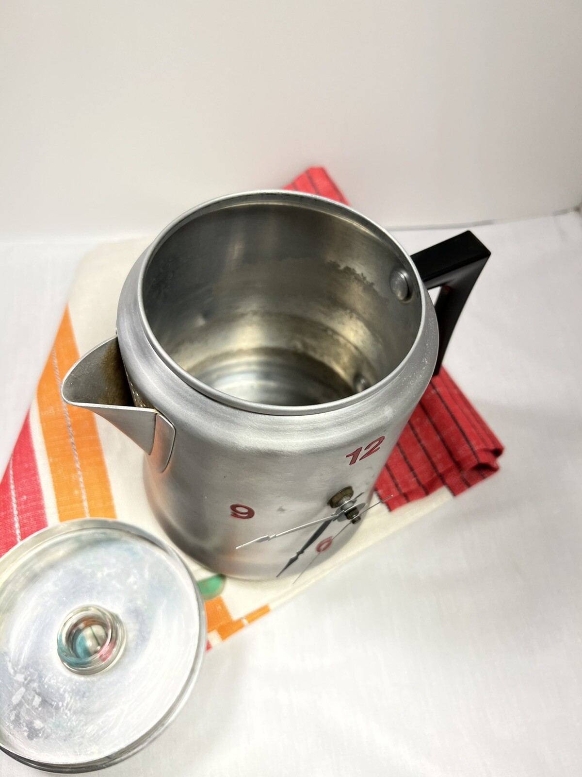 Vintage Kitschy Coffee Pot Clock BY Julie Zeelander Repurposed Retro