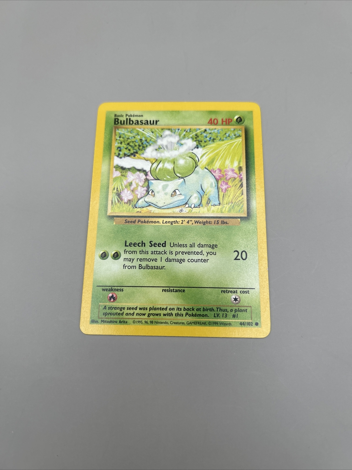 Pokémon TCG Bulbasaur Base Set 44/102 Regular Unlimited Common