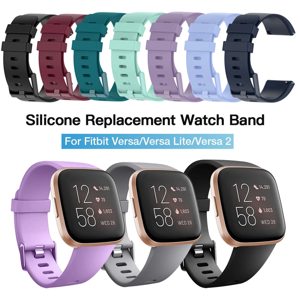 Replacement Band For Fitbit Versa/Versa 2 Soft Silicone Waterproof Watch  Strap