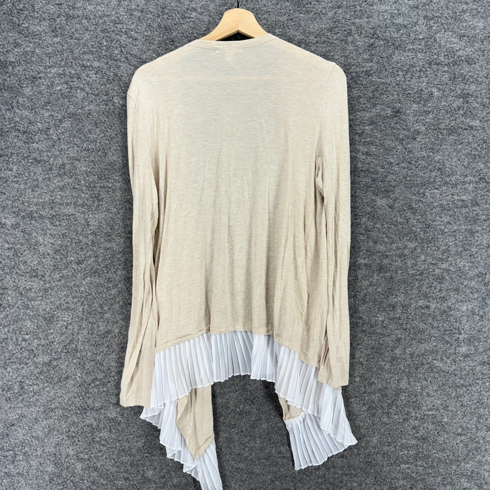 Кардиган женский New York & Company L большой бежевый открытый передний с длинным рукавом повседневный - Изображение 2 из 4