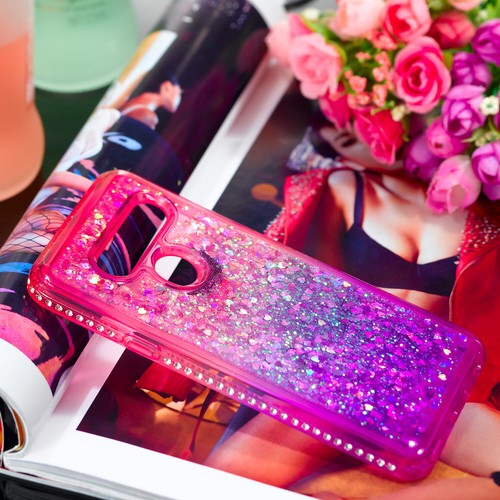 For LG V50 ThinQ Case V40 Case Liquid Sparkle Glitter Diamond Bumper Girls' Case - Picture 11 of 25