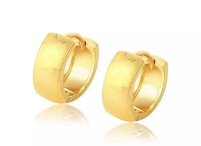 24ct Yellow Gold Filled Small Wide Star Huggie Hoop Earrings