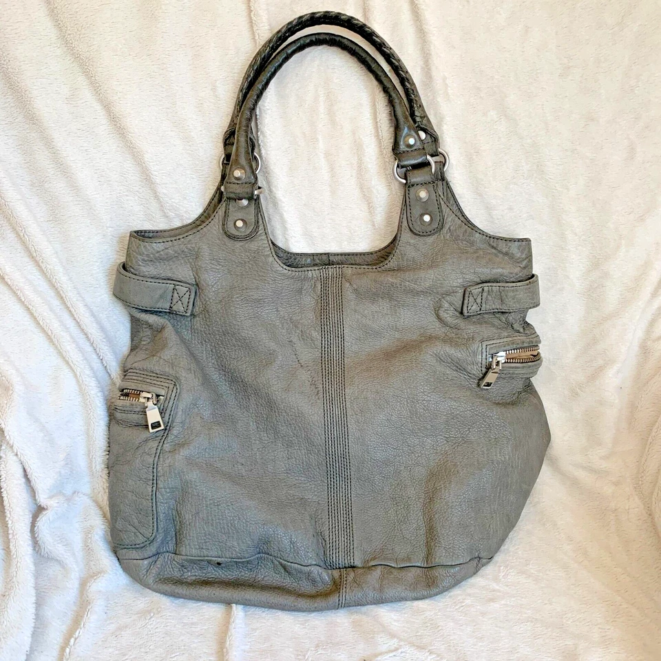 Liebeskind女式手提包钱包灰色柔软卵石皮革单肩包挎包 — 第 2/4 张图片