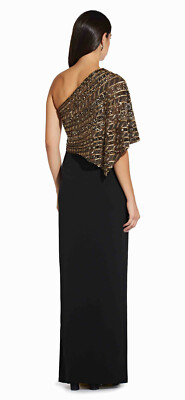 adrianna papell black and gold dress Black Plus Size Combo Floral Jacquard Dress main image 0