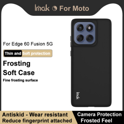 IMAK For Motorola Edge 60 Fusion Classic Black Soft Rubber Silicon Case Cover