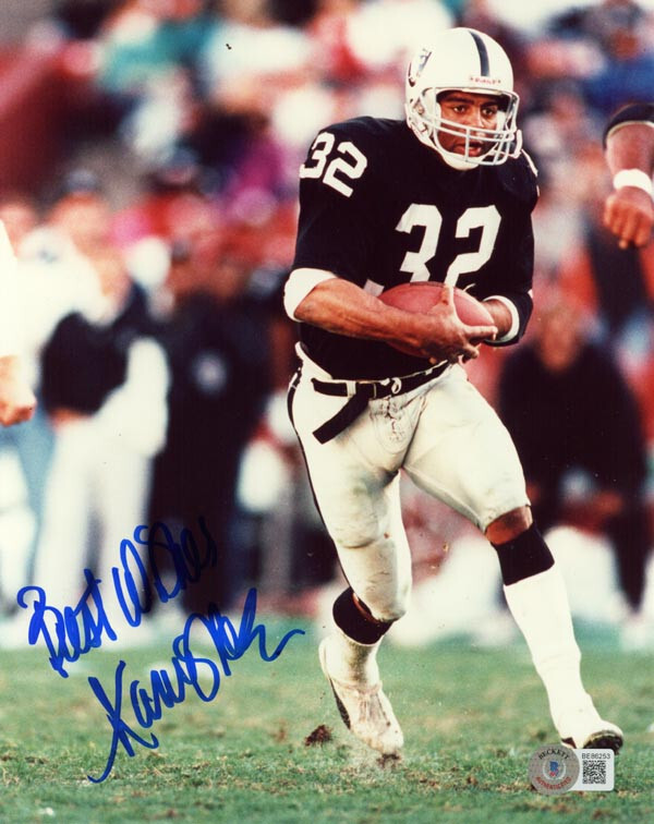 MARCUS ALLEN SIGNED 8x10 PHOTO OAKLAND RAIDERS RARE FULL SIGNATURE BECKETT BAS 
