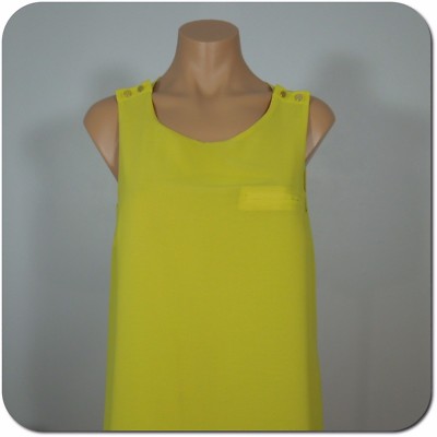 FOREVER 21 Tank Top S SMALL Womens Juniors Yellow Swing Two Layer