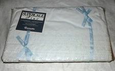 Wamsutta Supercale Plus Full Flat Sheet - New In Package - White - Lace Edged