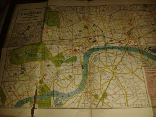 SUPER EXTREMELY RARE ANTIQUE PARIS LONDON MAP AMERICAN EXPRESS COMPANY CASHING - Picture 1 of 6