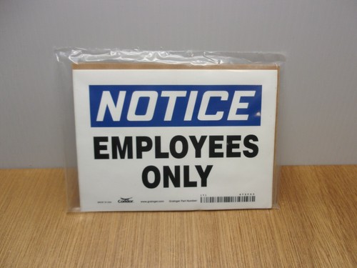 (Qty.2) NOTICE EMPLOYEES ONLY sign 5" X 7" Adhesive Backed Vinyl USA - Picture 2 of 4