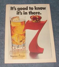1977 Seagram's 7 Crown with Club Soda Vintage Color Ad "It's Good to Know..."
