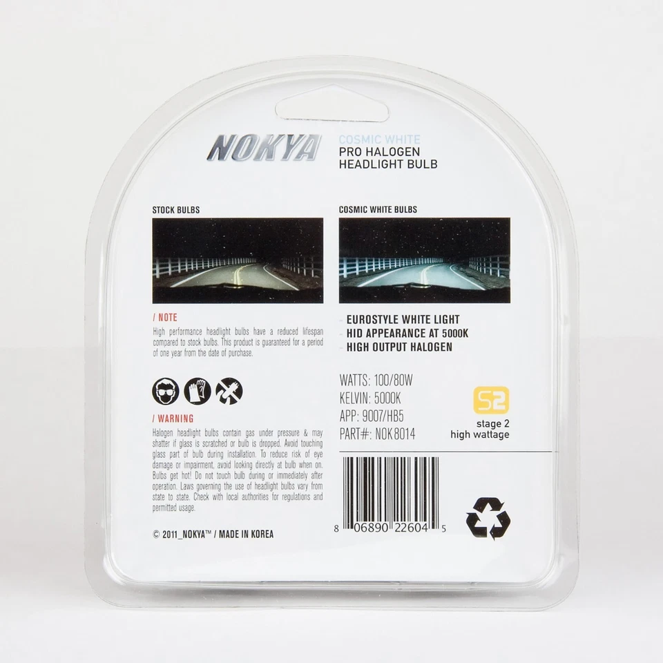 Nokya 5000K White 9007 Nok8014 100/80W Two Bulbs Head Light Replace Upgrade Lamp - Image 3 of 4