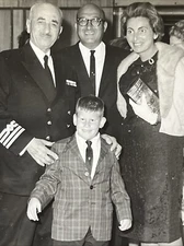 CAPTAIN & THE KID Vintage Cruise Photo PROUD Mom & DAD TSS OLYMPIA Moser & Fish