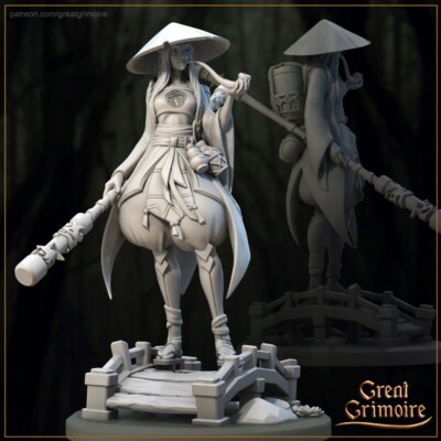Pursuer of the Curse Human Samurai Explorer Monk Rogue Miniature | D&D DnD