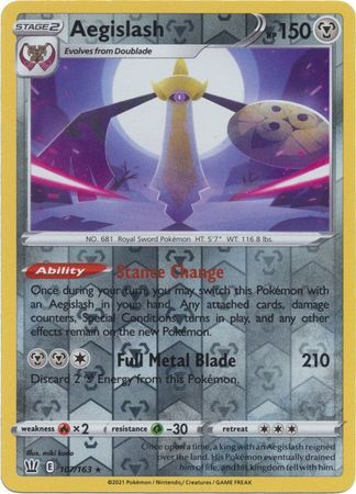 AEGISLASH 107/163 BATTLE STYLES POKEMON (REVERSE HOLO, NM)