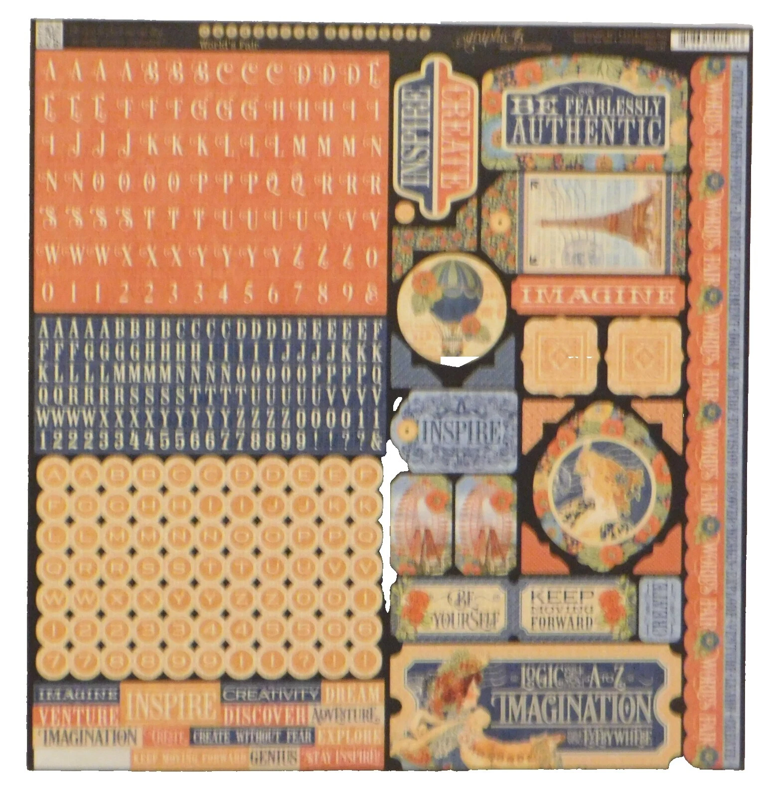 Graphic 45 Multi-Color Scrapbooking Stickers