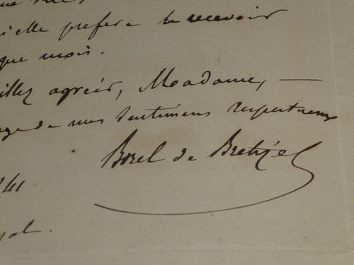René-Léon BOREL DE BRETIZEL - SIGNIERTER AUTOGRAMMBRIEF 1841 - 2 Seiten - Bild 7 von 10