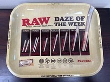 RAW daze of the week large metal rolling tray 13x11 new