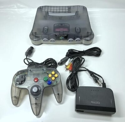 Nintendo 64 Jusco Clear Gray Console Controller Set Vintage RARE N64 