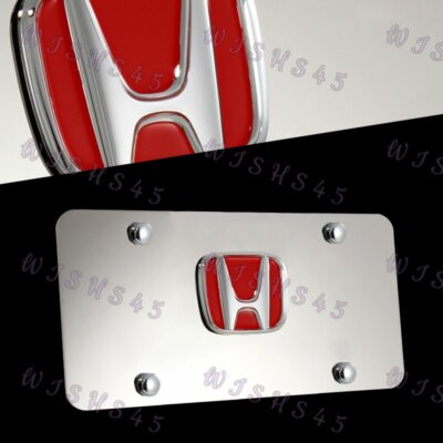 New HONDA ACCORD 3D Stainless Steel License Plate Frame with caps
